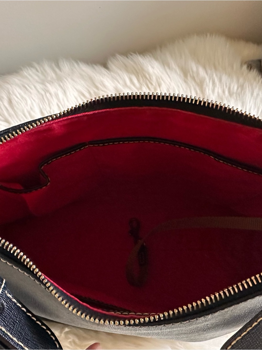 Dooney & Bourke Black Saffiano Leather Shoulder Hobo with Gold Accent - Picture 9 of 13